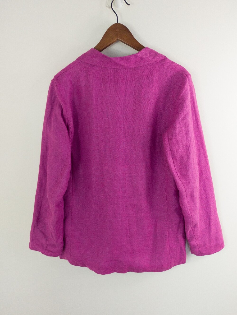 Civico 51 Italy Linen Blazer Size Large Pink Magenta Striped Lining - Picture 7 of 7